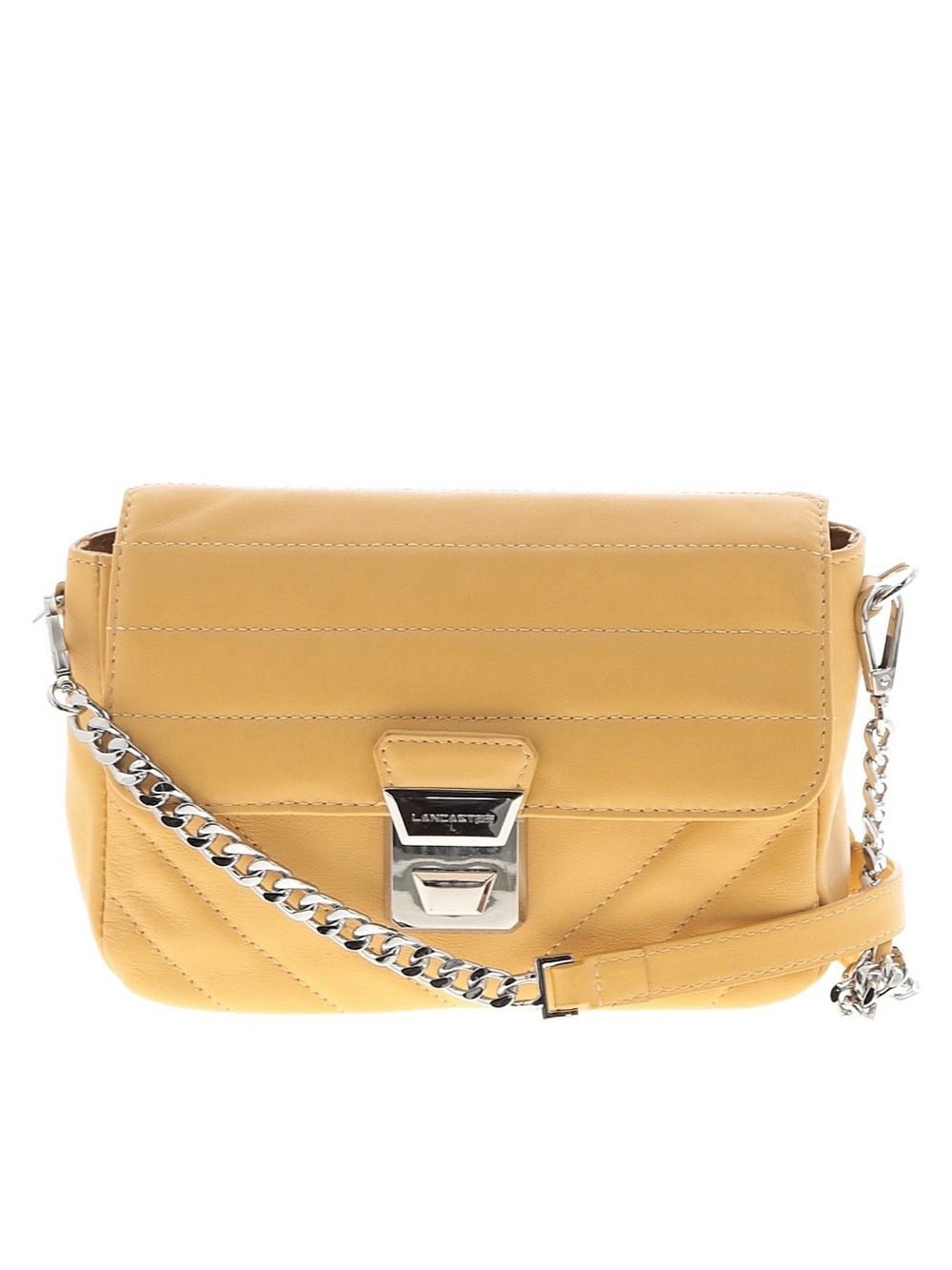 Lancaster Yellow Leather Chain Shoulder Bag